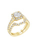 14K White Gold and Cushion Halo Diamond Engagement Ring