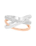 14K White with Rose Gold and Diamond Fashion Band