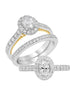 Vintage 14K White with Rose Gold and Halo Diamond Tesori Engagement Ring