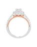 14K White with Rose Gold and Halo Diamond Engagement Ring