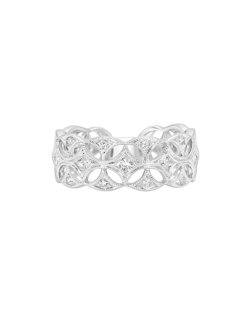 14K White Gold and Diamond Fashion Band