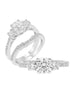 3 Stone 14K White Gold and Diamond Engagement Ring