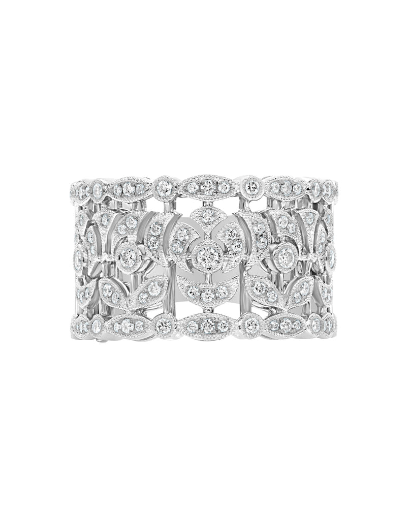 14K White Gold and Diamond Fashion Band