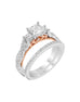 3 Stone 14K White with Rose Gold and Diamond Tesori Infinity Engagement Ring