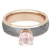14K Rose Gold Morganite and Meteorite Engagement Ring