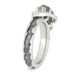 Platinum Rough Diamond and Aquamarine Engagement Ring with Meteorite