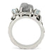 Platinum Rough Diamond and Aquamarine Engagement Ring with Meteorite