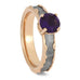 14K Rose Gold Amethyst and Meteorite Engagement Ring