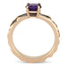 14K Rose Gold Amethyst and Meteorite Engagement Ring