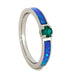 14K White Gold Emerald and Opal Engagement Ring