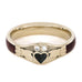 14K White Gold Jade Claddagh Heart Celtic Hardwood Ring