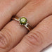 14K White Gold Peridot and Hardwood Engagement Ring