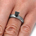 14K White Gold Black Diamond and Meteorite Engagement Ring